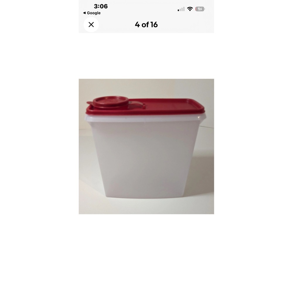 Tupperware Modular Mates Super Oval 4 Red Flip Top Pour Lid Cereal‎ Container 4L